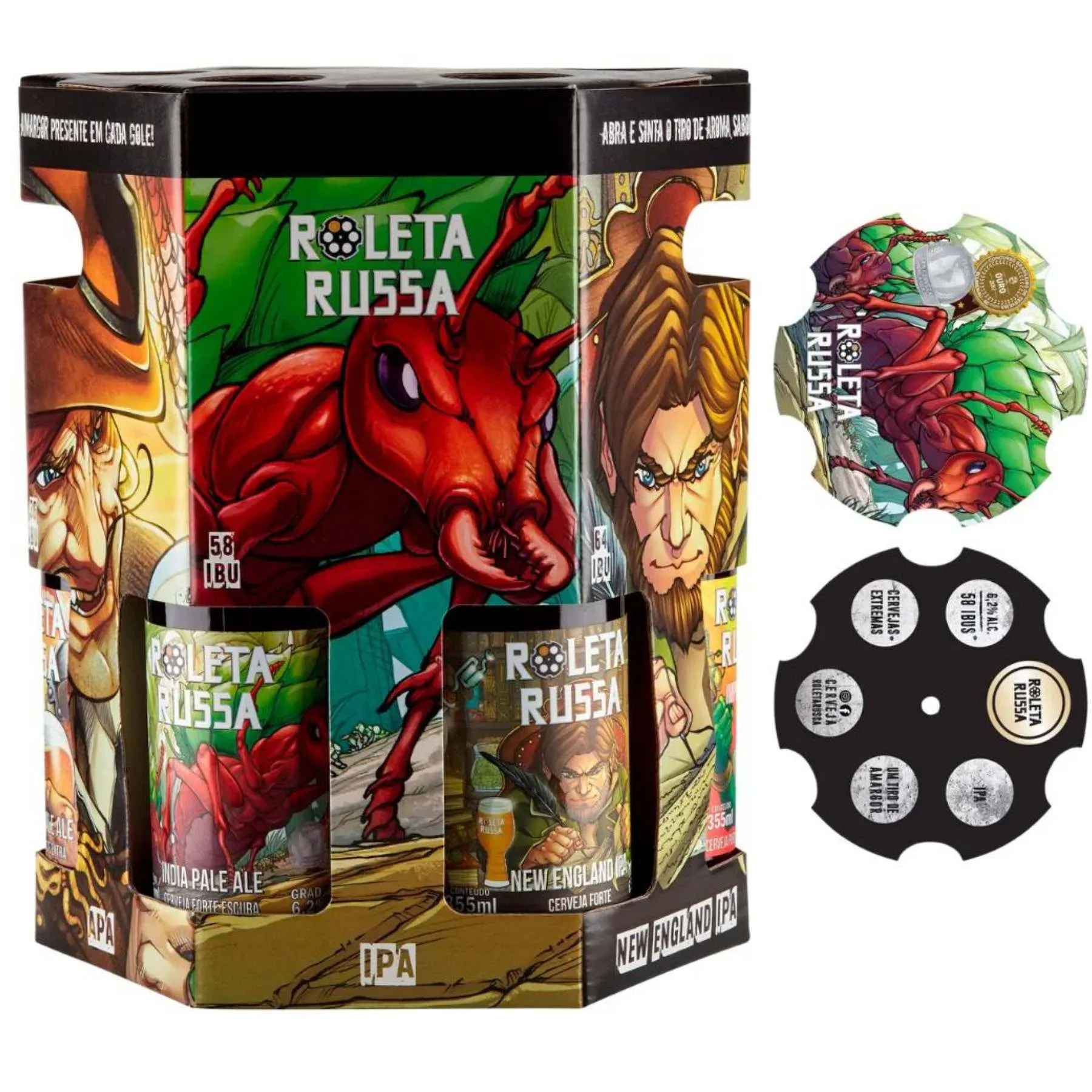 Kit Tambor 6 Cervejas Roleta Russa Lata 350ml